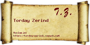 Torday Zerind névjegykártya